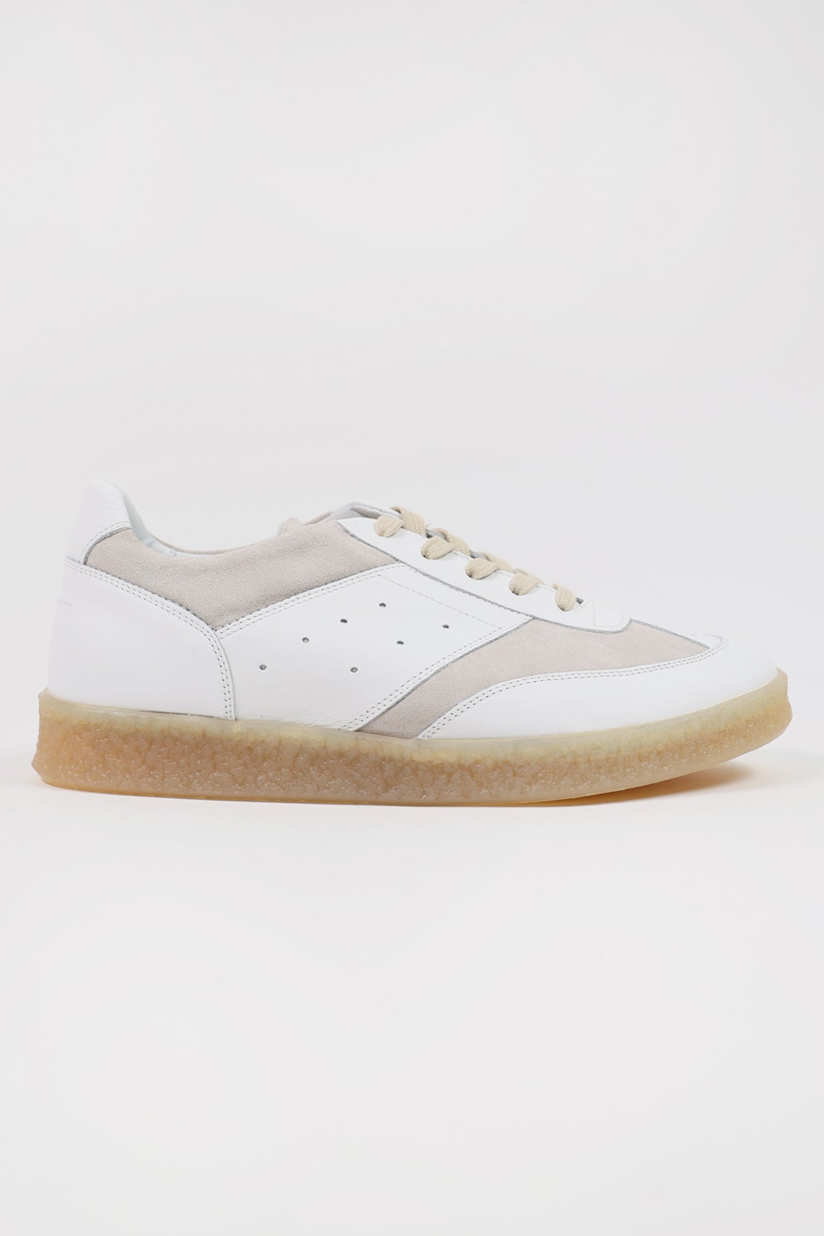 MM6 Maison Margiela - Leather 6 Court Sneakers - Off-White - Canoe Club